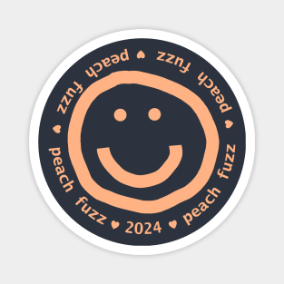 Peach Fuzz Pantone Color of the Year 2024 Smiley Face Magnet